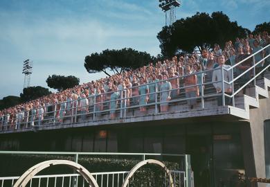 Dummies in a grandstand