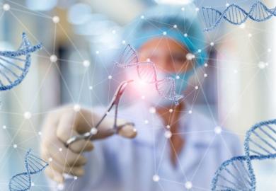 Researcher working with DNA