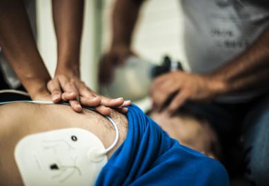 Doctors resuscitate a heart attack victim