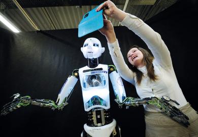 robot with girl