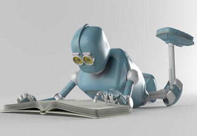 A robot reading