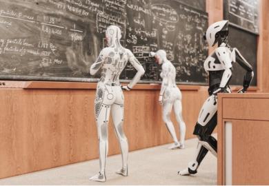 Robots teaching and learning maths