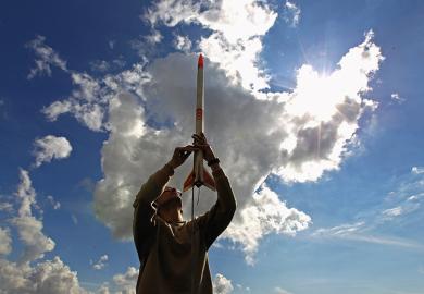 Enthusiasts prepare launch rockets as they gather for International Rocket Week to illustrate challenger institutions within higher education