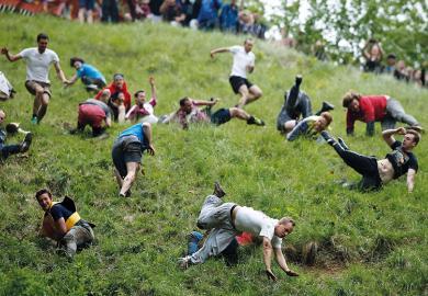 falling down hill