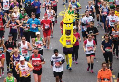 Runners competing in London Marathon