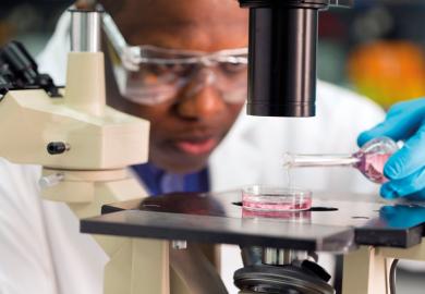 Medical student in research lab