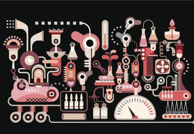 A graphic of a complex science experiment, symbolising FP10