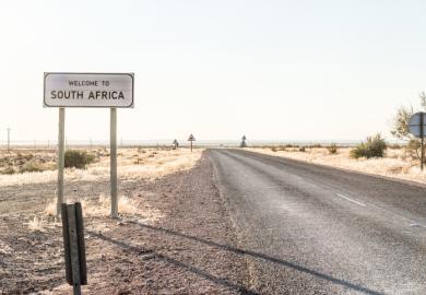 A sign reading: "Welcome to South Africa"