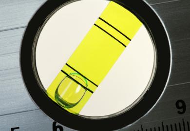 An uneven spirit level, symbolising levelling up