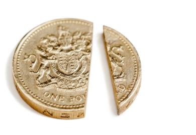 Split pound coin