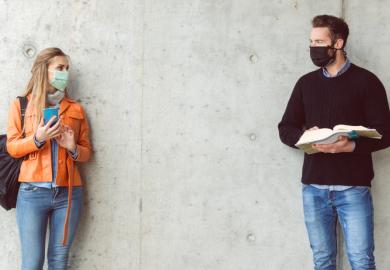 Students social distancing illustrating return-to-campus and government support needs