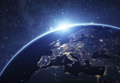 Sun rising over Earth