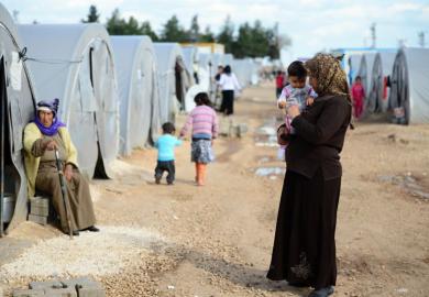Syrian refugees at a camp in Turkey