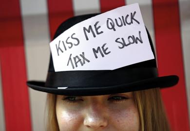 Woman wearing bowler hat