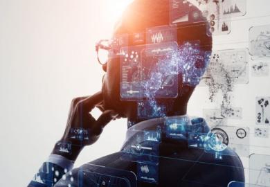 A man thinks about technology