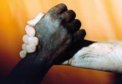 Wik women from Cape York join hands