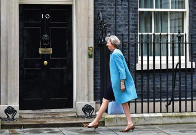 Theresa May entering 10 Downing Street, London