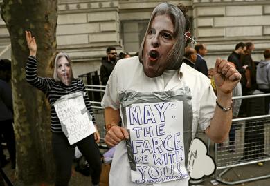 Theresa May protesters