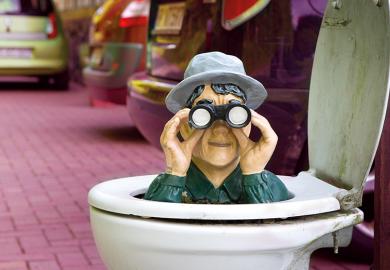 Spy in toilet