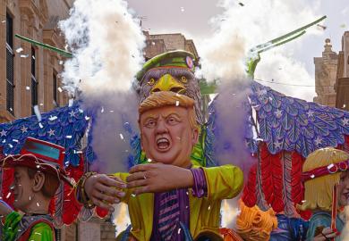 A Donald Trump float at a Mardi Gras parade