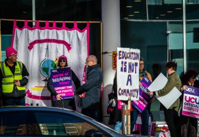 A picket by UCU members
