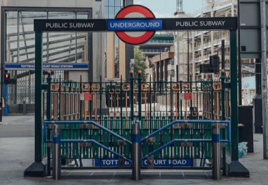 A closed London underground station
