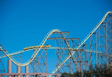 Roller coaster at theme park of Primm in Nevada State of Clark County in USA to illustrate With the USS on the up, we need to try to flatten out the roller coaster