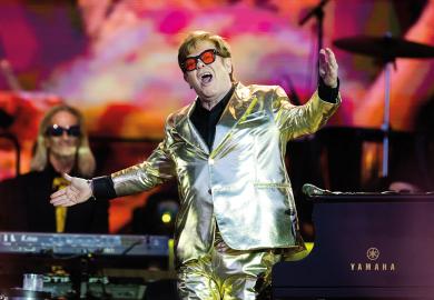 Sir Elton John performs on the Pyramid stage Glastonbury Festival 2023 to illustrate Are old tunes the best?