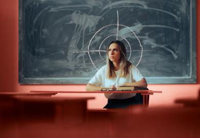 Unhappy professor having problems in class to illustrate  Why aren’t we taught how to handle students’ disrespect?