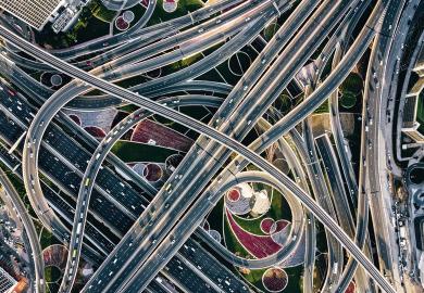 Drone Point View of Sheikh Zayed Road No.1 Intersection to illustrate Absolute standards: a myth 
