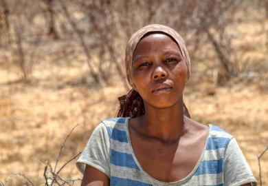 A woman in a Kalahari village, Botswana 