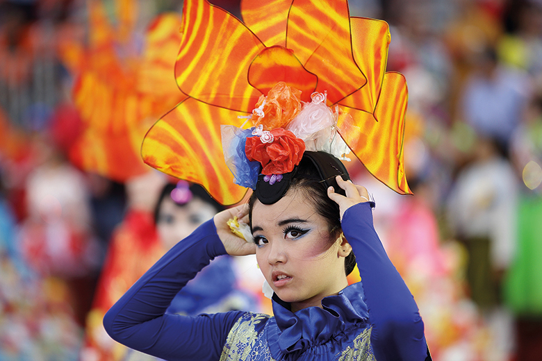 A girl wearing a hat