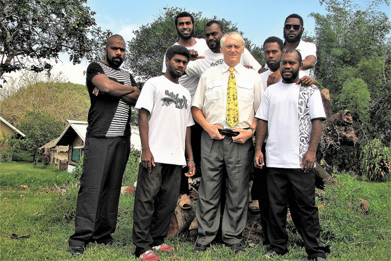 Bernard Leeman with some Talua students 