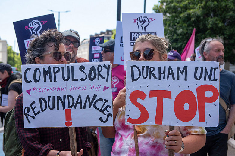 University and College Union members march in London against redundancies and education cuts in May 2025 University and College Union members march in London against redundancies and education cuts in May 2025