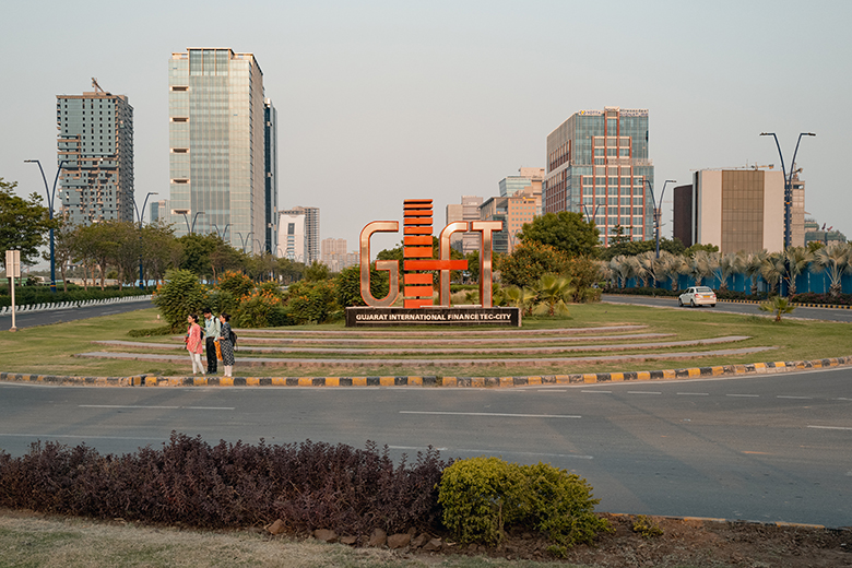 Signage in Gujarat International Finance Tec-City (GIFT City) in the suburbs of Ahmedabad, Gujarat, India, on Wednesday 21 May 2025. Signage in Gujarat International Finance Tec-City (GIFT City) in the suburbs of Ahmedabad, Gujarat, India, on Wednesday 21 May 2025.