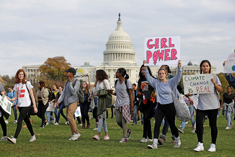 Girl power Trump protesters in Washington