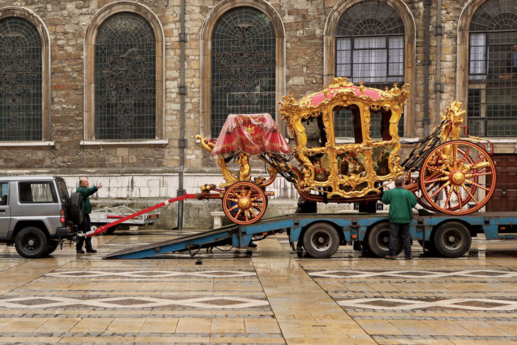 Lord Mayor of London's coach, Guildhall, 2009