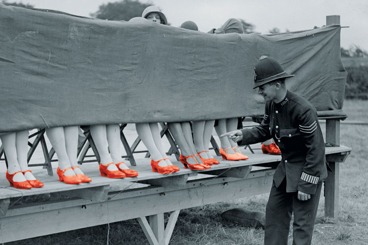 Policeman judges ankle competition, Hounslow, London