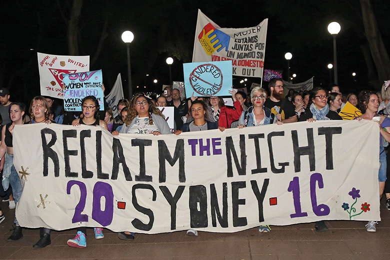 Reclaim the Night march protests against violence against women, Sydney, Australia