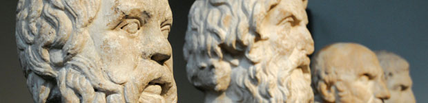 Stone Greek head busts