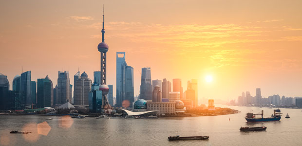 Shanghai skyline and Huangpu River