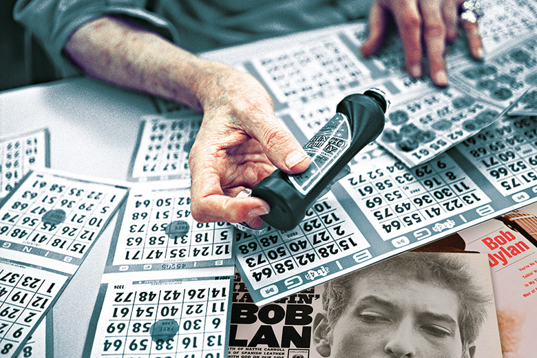 Retired academic playing bingo