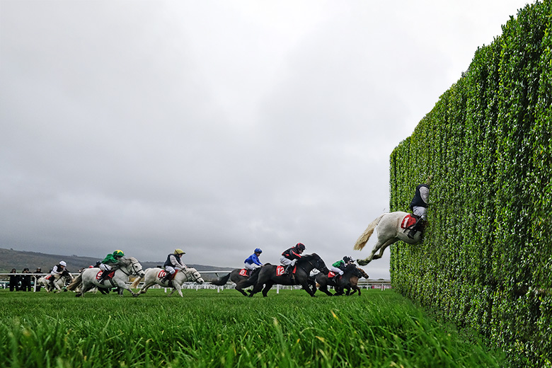 Runners and riders in a Shetland pony race, with a huge fence which they cannot possibly jump over. To illustrate that minimum academic entry standards are the best method of ensuring only those likely to benefit attend university. Runners and riders in a Shetland pony race, with a huge fence which they cannot possibly jump over. To illustrate that minimum academic entry standards are the best method of ensuring only those likely to benefit attend university.