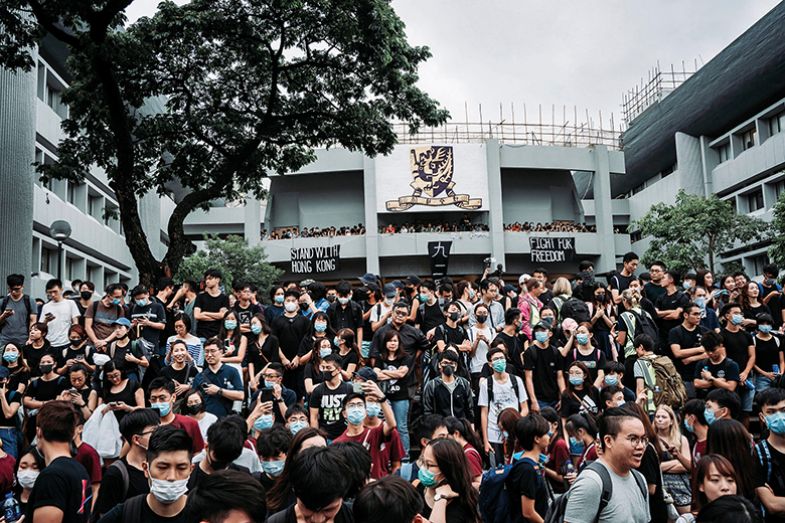 students protest in Hong Kong