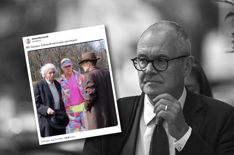 Patrick Vallance, with the “Barbenheimer” meme posted on X by Anton Muscatelli.