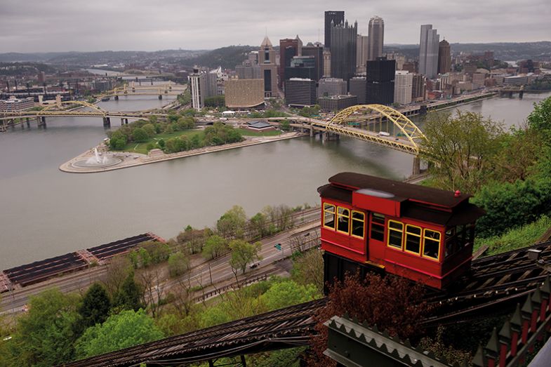  The Duquesne Incline, which transports people to Mount Washington