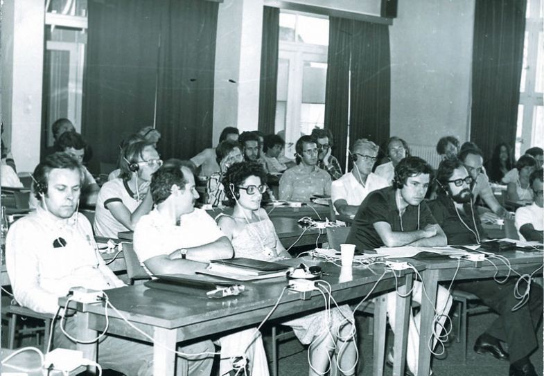 Giorgio Parisi attending a physics meeting at the Orthodox Academy of Crete (Kolymbari), July 1979