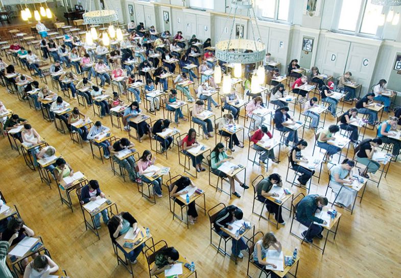 Students at King Edward VI School Handsworth taking their exams Students at King Edward VI School Handsworth during their exams