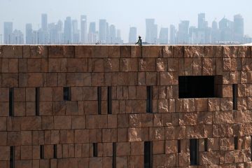 A construction worker in Doha, Qatar