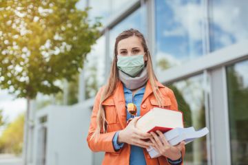 A masked student